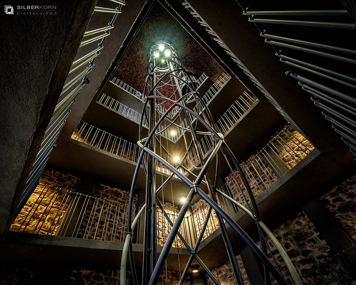 Blick von unten in den Turm des Altstädter Rathauses